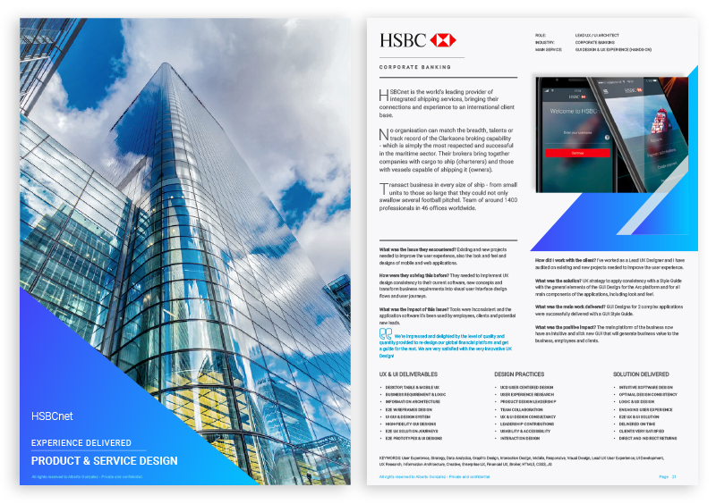 HSBCnet UX/UI product and service design case study