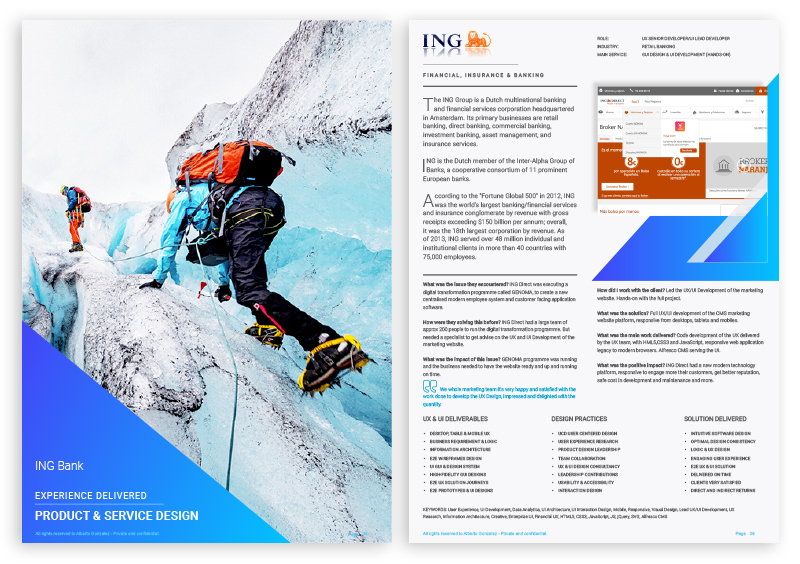 ING Bank UX/UI product and service design case study